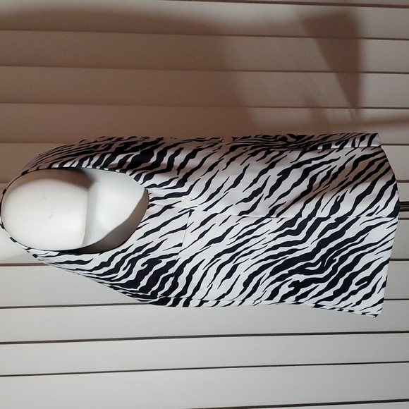 POSITIVE ATTITUDE Petite Womens Back Button Zebra Striped Tank Top-Sz 10P - Picture 2 of 12